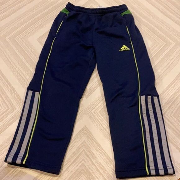 Adidas Navy Blue with Colors Boys Athletic Pants - Picture 1 of 6